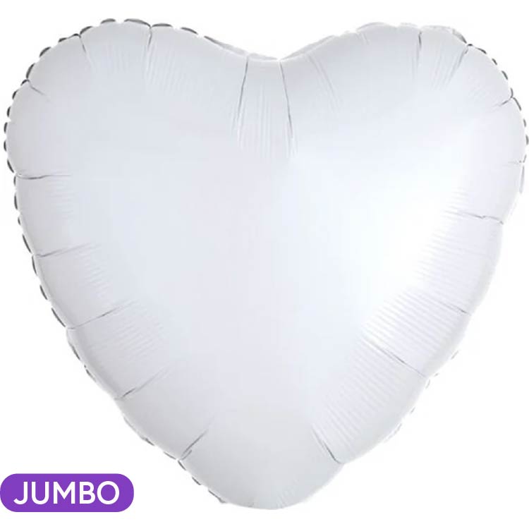 White Supershape Heart Mylar