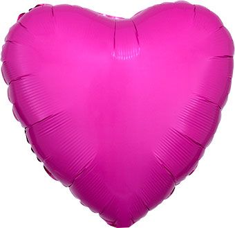 Bright Bubble Gum Pink Heart Mylar