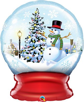 Snow Globe Town Supershape Mylar