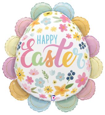 Ruffled Floral Easter Egg 30"