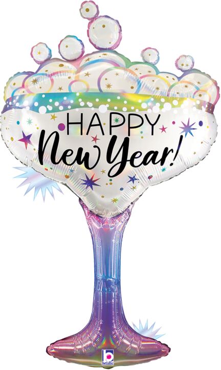 Opal Happy New Year Champagne Glass Supershape