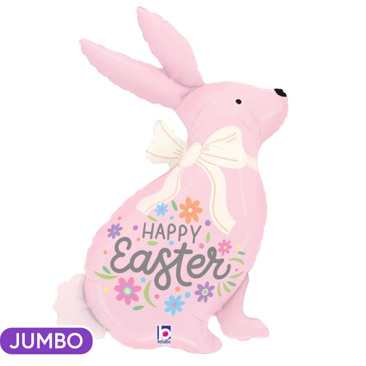 Happy Easter Pastel Pink Bunny 32" Supershape Mylar