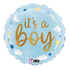 It's a Boy Stars and Clouds Mylar