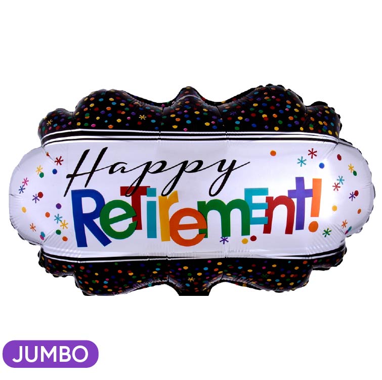 Happy Retirement Confetti Supershape Mylar