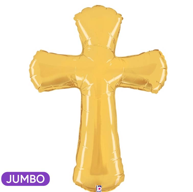 Gold Cross Supershape Balloon