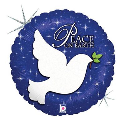 Peace on Earth Dove Christmas Mylar
