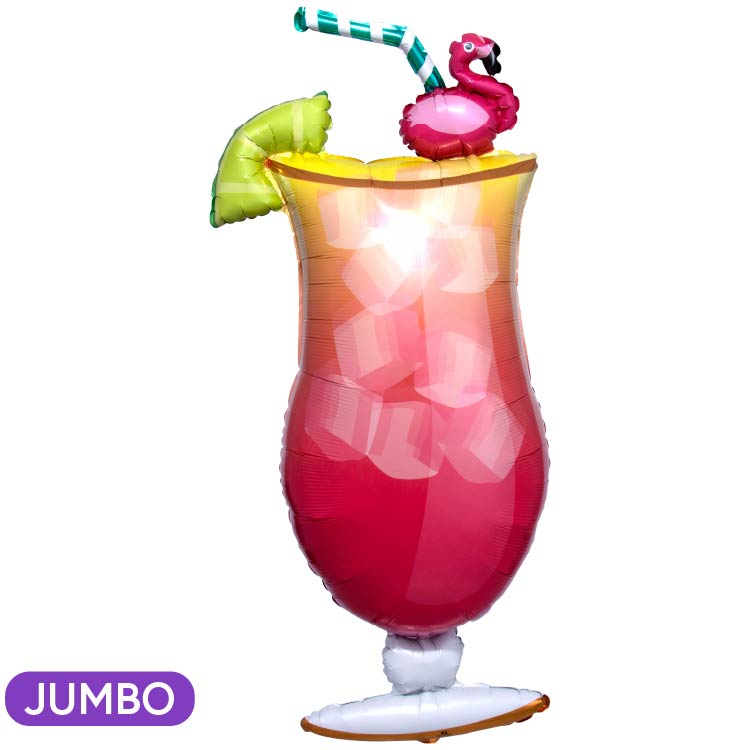 Let's Flamingle Tropical Drink Supershape Mylar