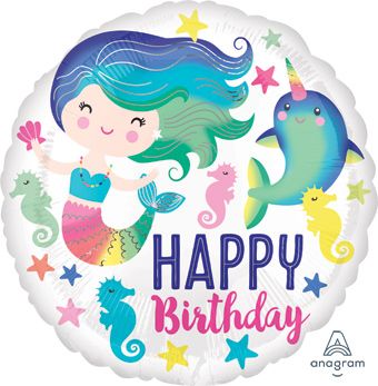 Colorful Mermaid Mylar Balloon