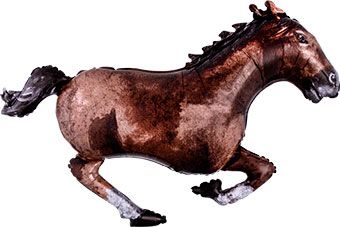 Jumbo balloon in the shape of a galloping horse. Balloon delivery and pickup in Nesconset or Miller Place, NY.