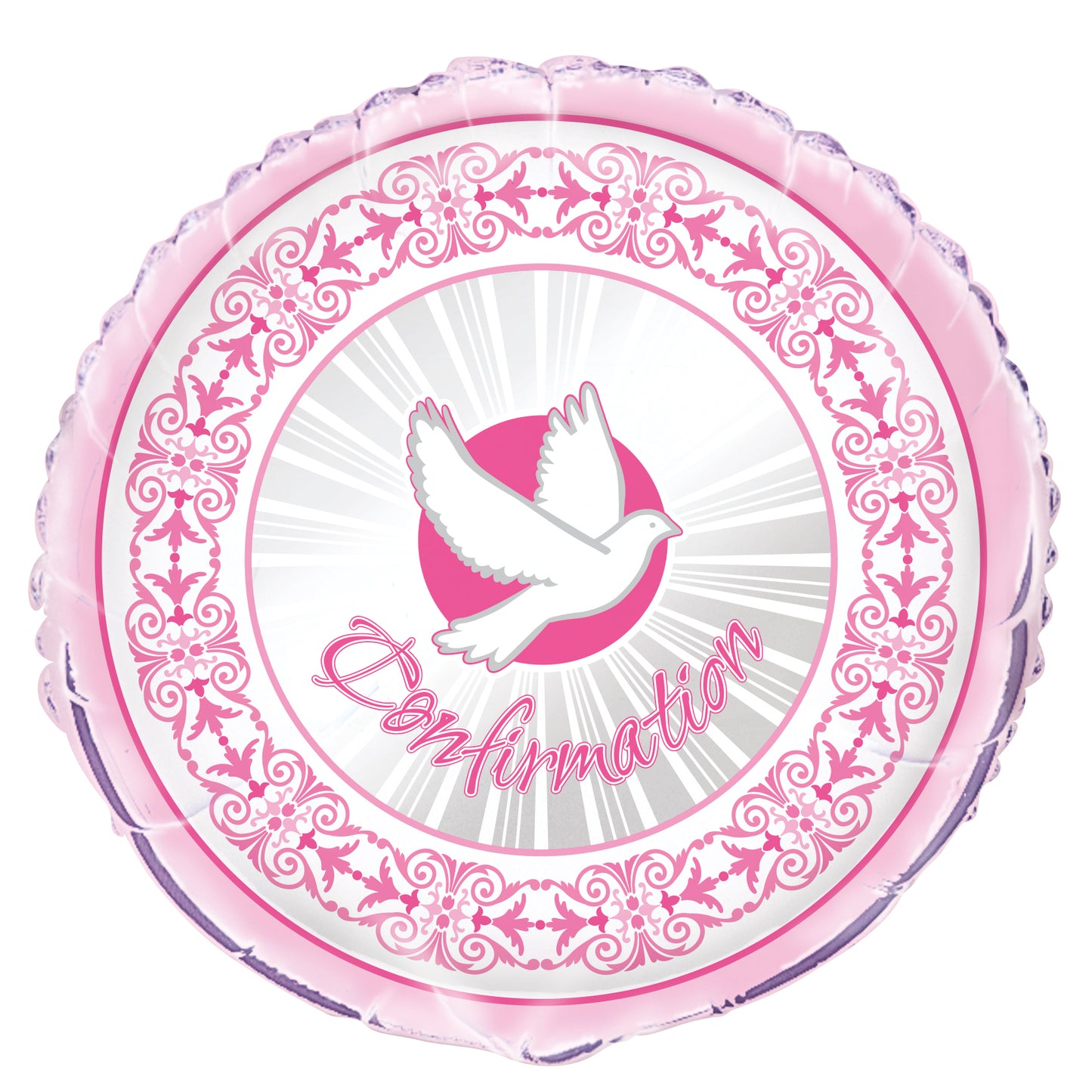 Radiant Cross Pink Confirmation Mylar Balloon