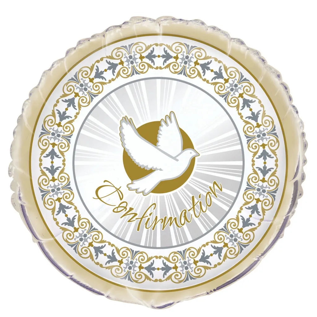 Radiant Cross Gold Confirmation Mylar Balloon