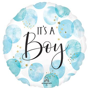 Baby Boy Watercolor Mylar