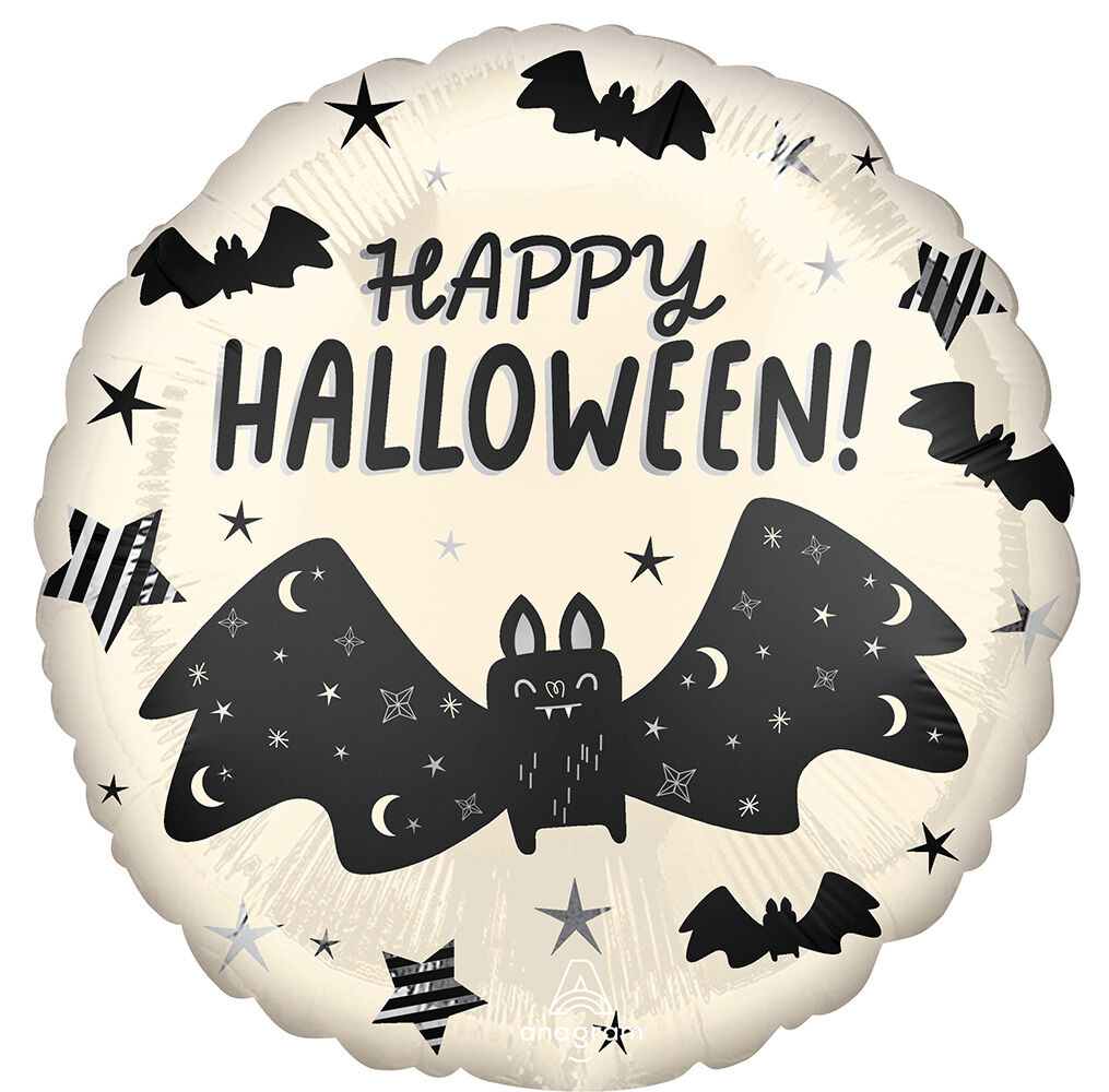 Halloween Bat Attack Satin Mylar Balloon