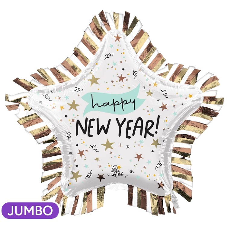 Noon Year 28" Star Fringe Mylar Balloon