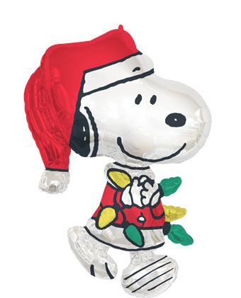 Peanuts Santa Snoopy Supershape Mylar