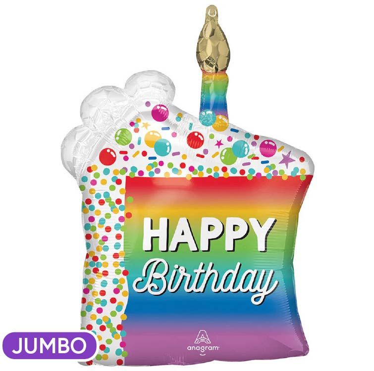 Rainbow Birthday Cake Slice Supershape