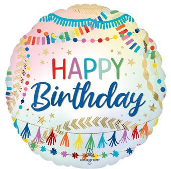 Happy Birthday Streamers Mylar