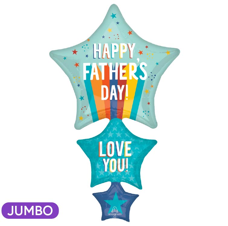 Happy Father Day Playful Stripes and Stars 42"