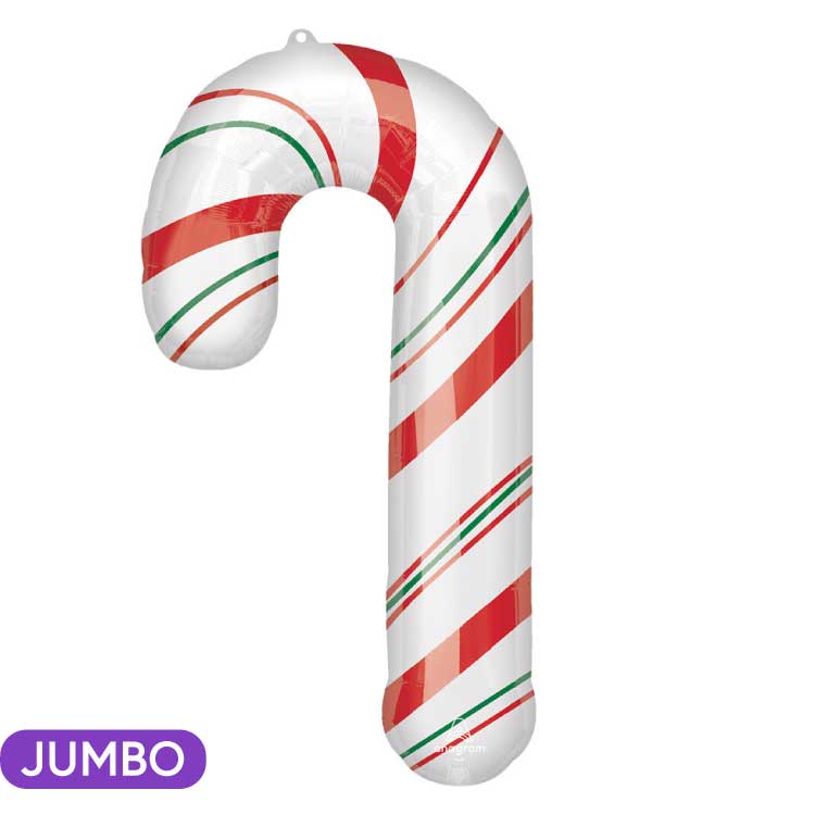 Merry Christmints Candy Cane Supershape Mylar Balloon