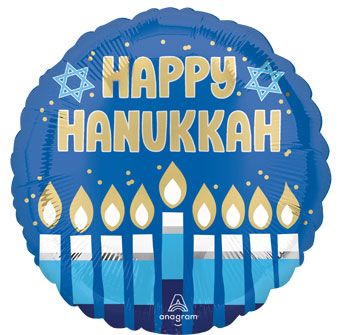 Happy Hanukkah Candles Mylar Balloon