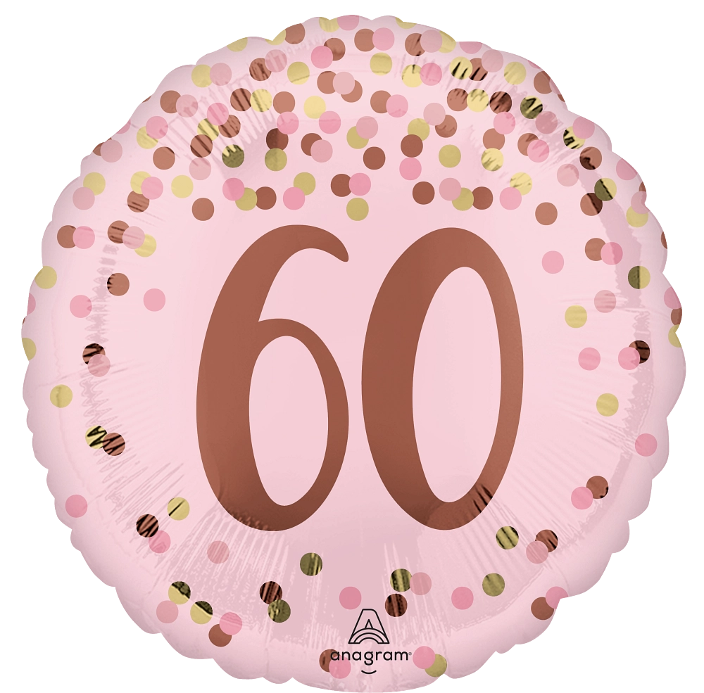 Happy Birthday Pretty Pink 60th Mylar Balloon