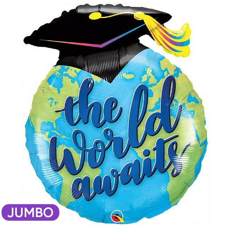 The World Awaits 36" Mylar Balloon Mylar Balloon