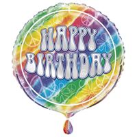 Tie Dye HBD 18" Mylar Balloon