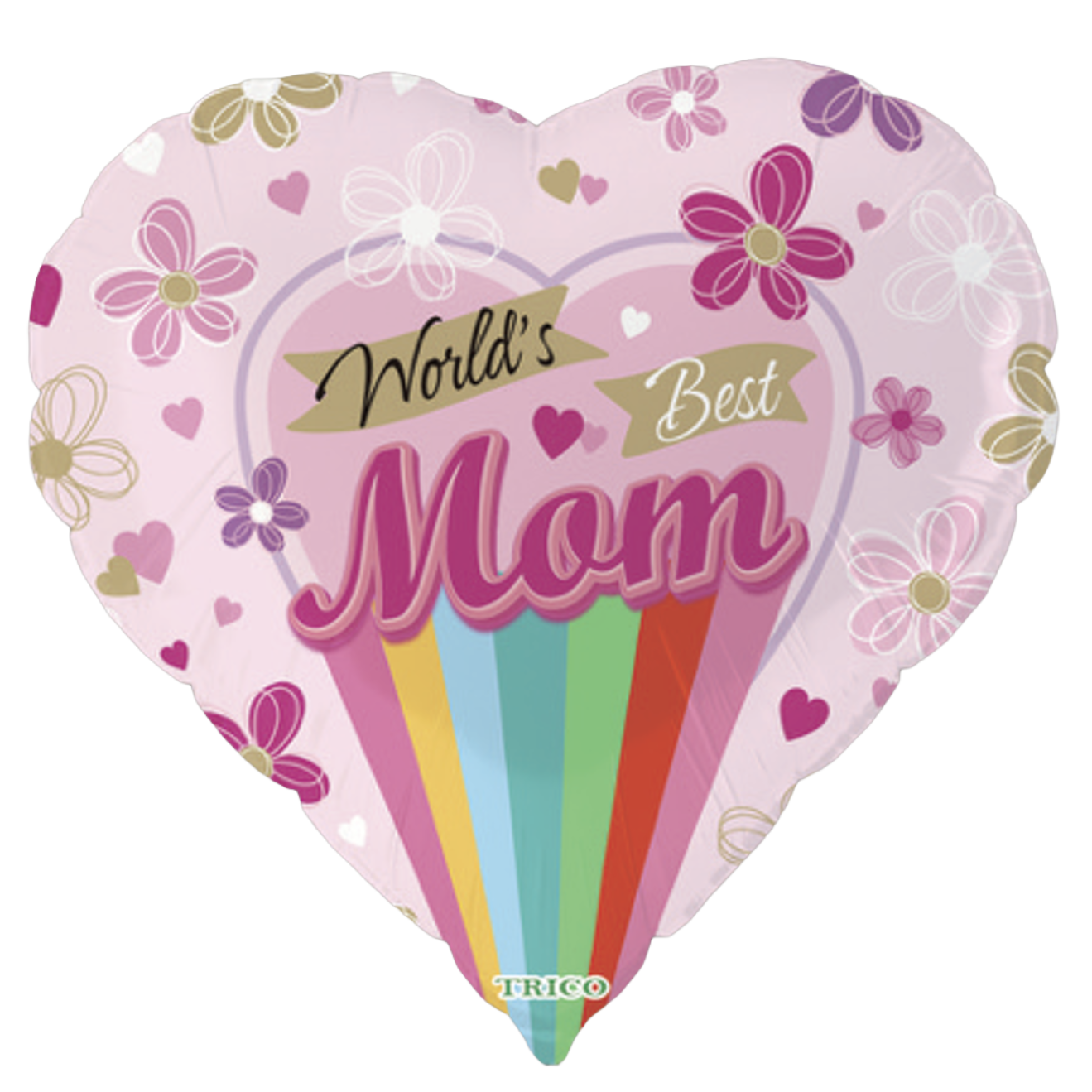 World's Best Mom Foil Heart Balloon