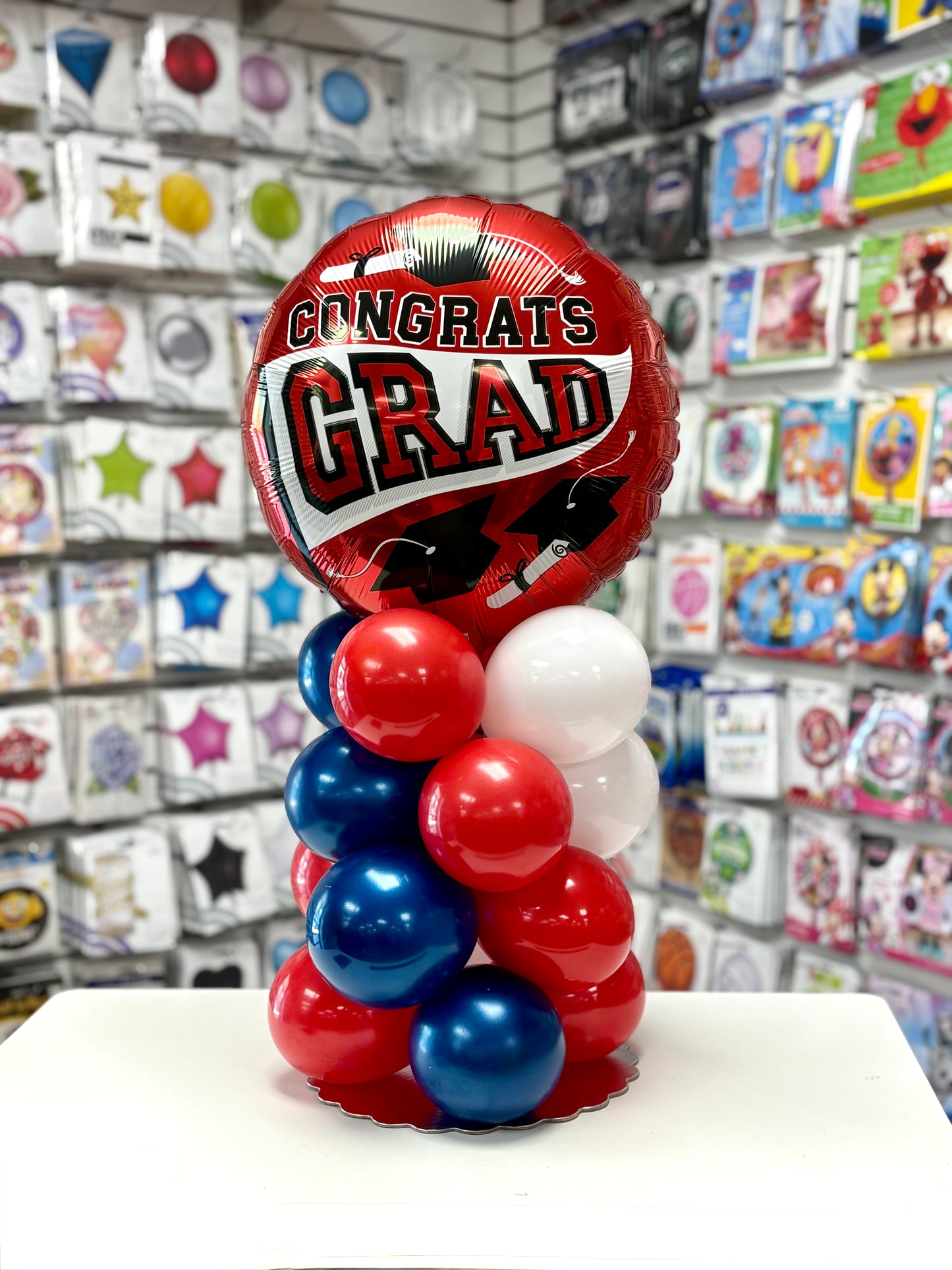 Congrats Grad Red Tabletop Centerpiece