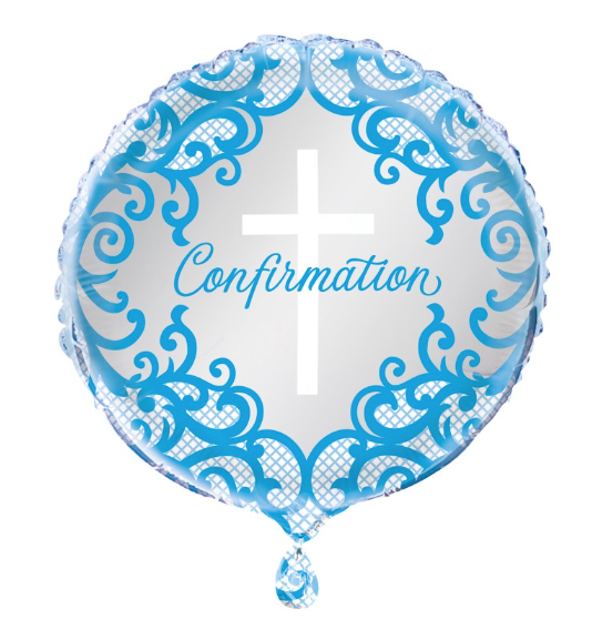 Fancy Blue Cross Confirmation Mylar