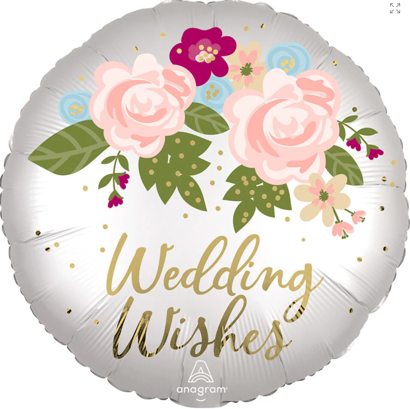 Wedding Wishes Mylar Balloon