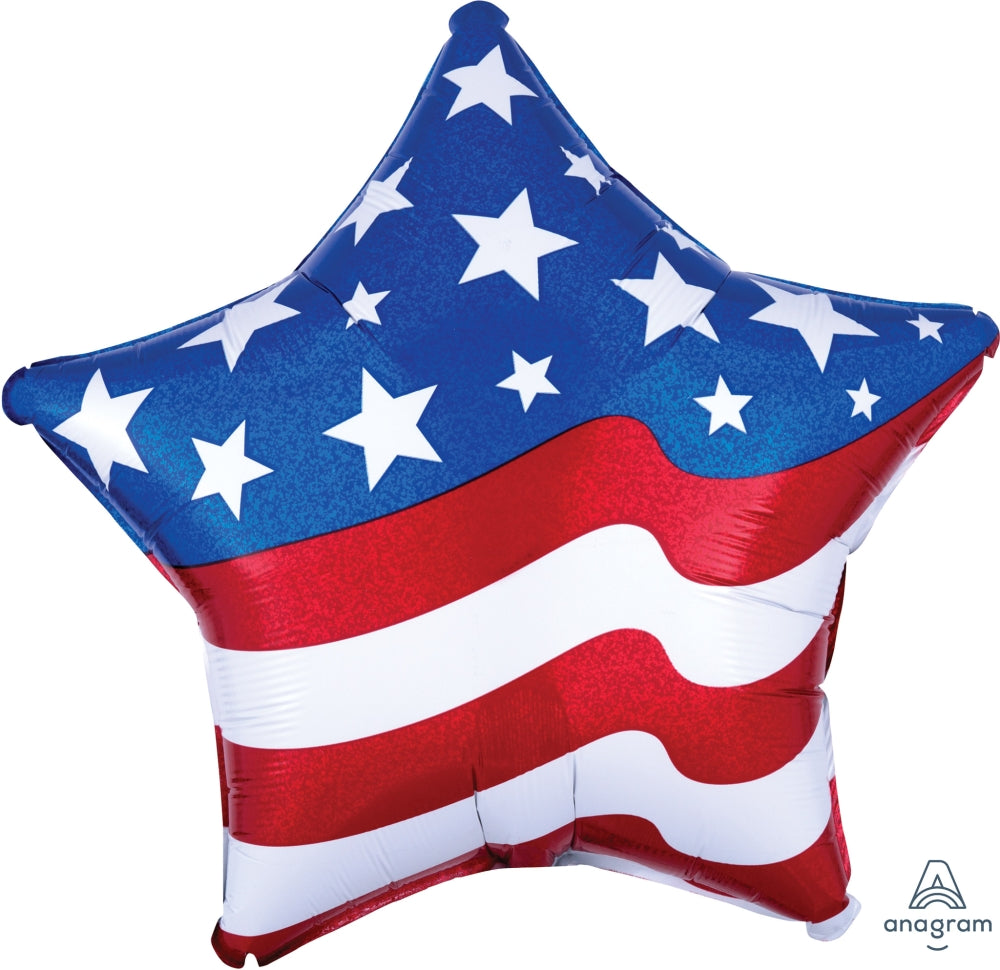 Patriotic Flag Star Mylar