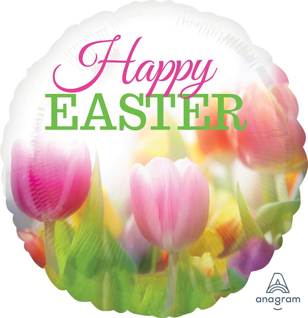 Easter Tulips 18” Mylar Balloon