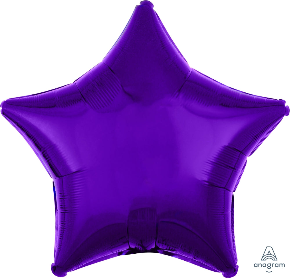 Purple Star Mylar Balloon