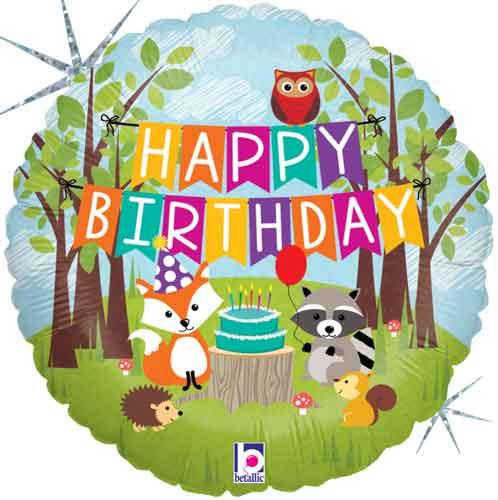 Woodland Creatures Birthday Mylar