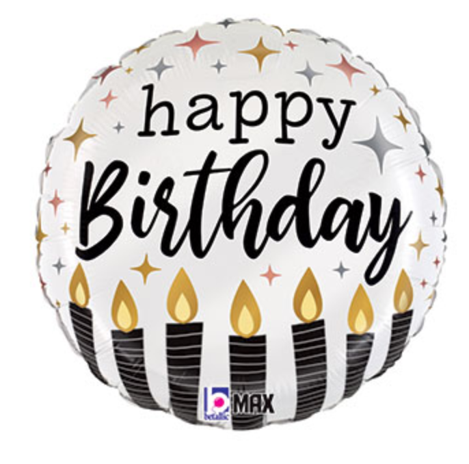 Metallic Candles Birthday Mylar