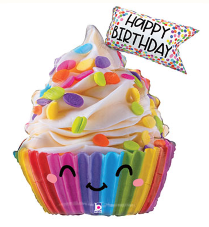 Rainbow Birthday Cupcake Supershape