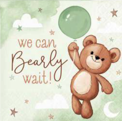 Teddy Bear Party Beverage Napkins 16ct