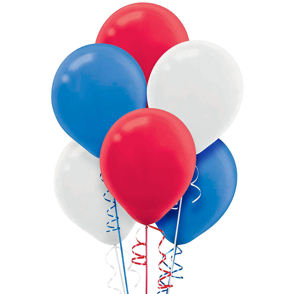 Patriotic Mix - Red, White and Blue Latex Balloon Bouquet – Party Hardy ...