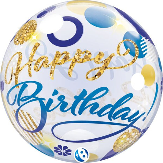 Birthday Blue and Gold Dots Orbz