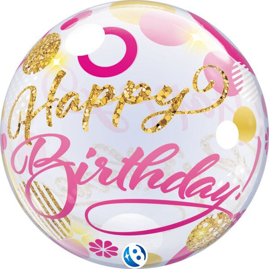 Birthday Pink and Gold Dots Orbz