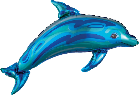 Vibrant Dolphin Supershape Mylar