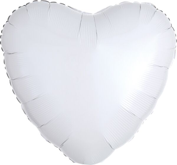 White Heart 32" Supershape Mylar Balloon