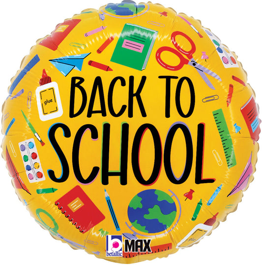 Back to School Supplies Mylar Balloon