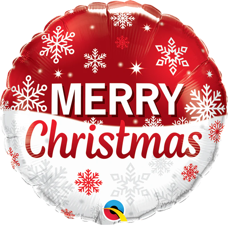 Red & White Merry Christmas Mylar