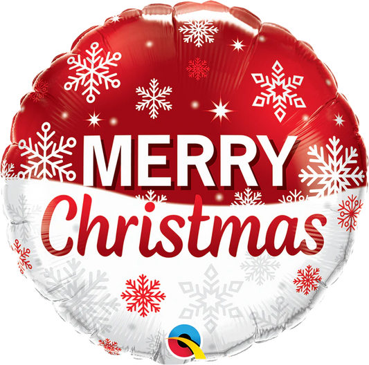 Red & White Merry Christmas Mylar