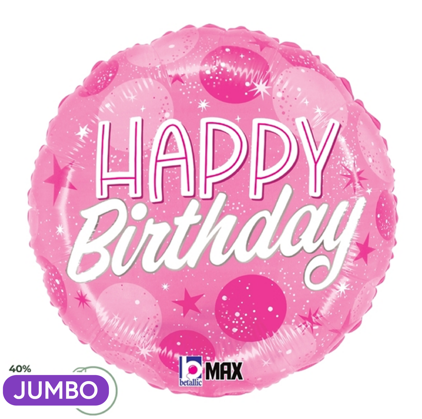 Happy Birthday Sparkle Pink Dots Supershape