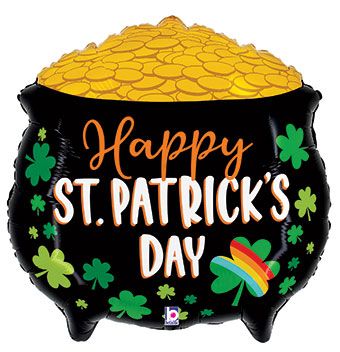Happy St. Patrick's Day Lucky Pot 30" Supershape Mylar
