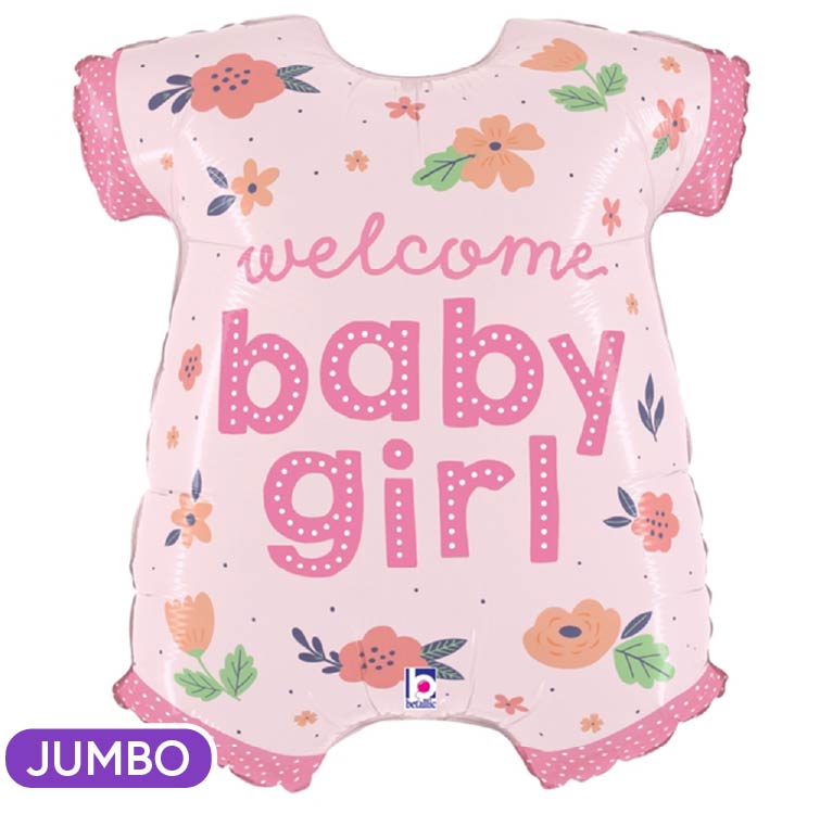 Large Shape Baby Girl Onesie Mylar