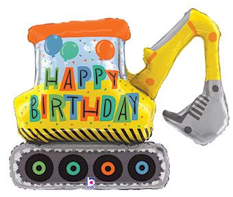 Happy Birthday Construction Excavator 31"